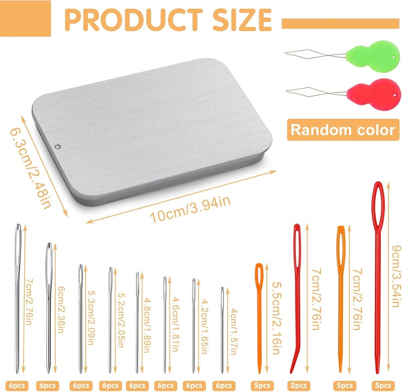 UOOU 68 PCS Large Eye Yarn Needles Set, 8 Sizes Blunt Tapestry Needles for Yarn, Sewing Needle Large Eye for Crochet, Weaving Needle for Knitting and Sewing - Image 2